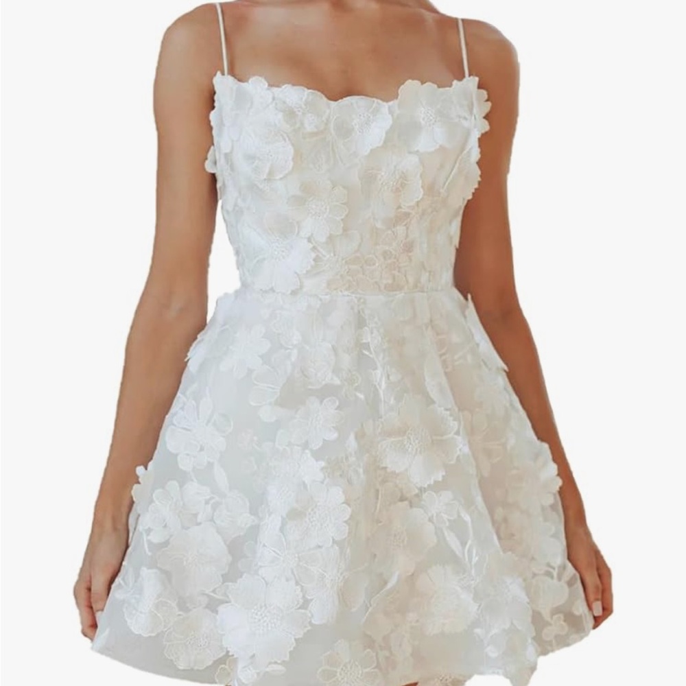 Elegant White Floral Dress